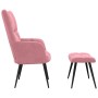 Sillón de relax con taburete terciopelo rosa en Sillones | Comprar online en Foru.es