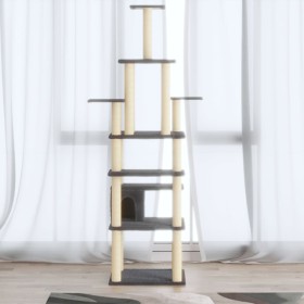 Rascador para gatos con postes de sisal gris oscuro 183 cm de vidaXL, Mobiliario para gatos - Ref: Foro24-171484, Precio: 84,...