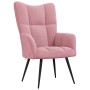 Sillón de relax con taburete terciopelo rosa en Sillones | Comprar online en Foru.es
