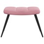 Sillón de relax con taburete terciopelo rosa en Sillones | Comprar online en Foru.es