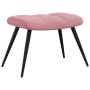 Sillón de relax con taburete terciopelo rosa en Sillones | Comprar online en Foru.es
