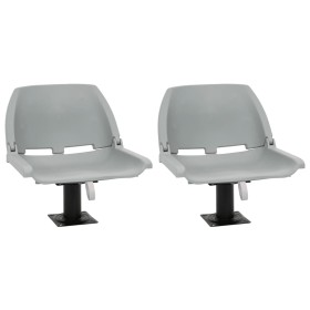 Asientos plegables de barco sin cojín gris 4 uds 48x51x41 cm de , Piezas para veleros - Ref: Foro24-3284275, Precio: 163,17 €...