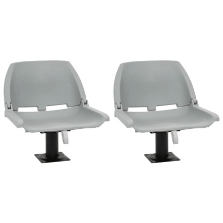 Asientos plegables de barco sin cojín gris 4 uds 48x51x41 cm de , Piezas para veleros - Ref: Foro24-3284275, Precio: 163,17 €...