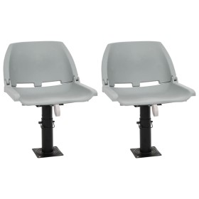 Asientos plegables de barco sin cojín gris 4 uds 48x51x41 cm de , Piezas para veleros - Ref: Foro24-3284277, Precio: 194,98 €...