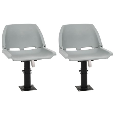 Asientos plegables de barco sin cojín gris 4 uds 48x51x41 cm de , Piezas para veleros - Ref: Foro24-3284277, Precio: 194,98 €...