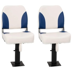 Asientos plegables de barco 4 uds azul y blanco 41x36x48 cm de , Piezas para veleros - Ref: Foro24-3284289, Precio: 188,30 €,...