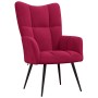 Sillón de relax con taburete terciopelo rojo tinto en Sillones | Comprar online en Foru.es