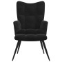 Sillón relajante con taburete de terciopelo negro en Sillones | Comprar online en Foru.es