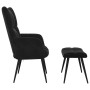 Sillón relajante con taburete de terciopelo negro en Sillones | Comprar online en Foru.es