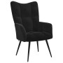 Sillón relajante con taburete de terciopelo negro en Sillones | Comprar online en Foru.es