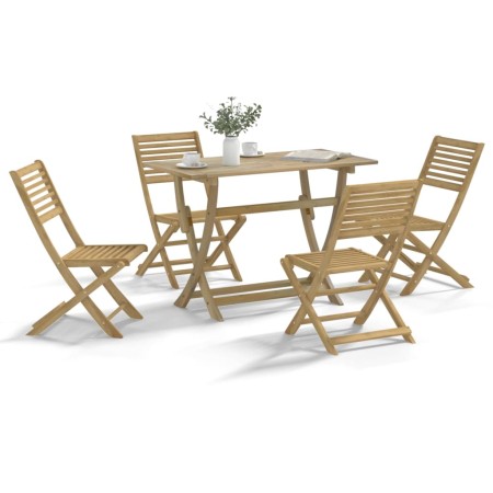 Juego de comedor de jardín 5 piezas madera maciza de acacia de , Conjuntos de jardín - Ref: Foro24-3214250, Precio: 289,63 €,...