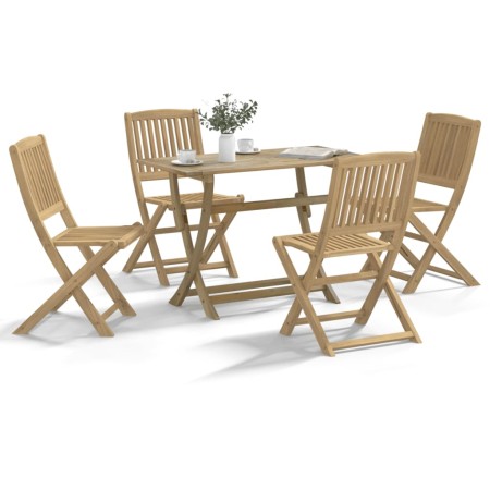 Juego de comedor de jardín 5 piezas madera maciza de acacia de , Conjuntos de jardín - Ref: Foro24-3295007, Precio: 266,50 €,...