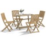 Juego de comedor de jardín 5 piezas madera maciza de acacia de , Conjuntos de jardín - Ref: Foro24-3295007, Precio: 266,50 €,...