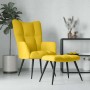Sillón relajante con taburete de terciopelo amarillo mostaza en Sillones | Comprar online en Foru.es