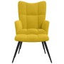 Sillón relajante con taburete de terciopelo amarillo mostaza en Sillones | Comprar online en Foru.es