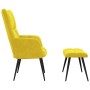 Sillón relajante con taburete de terciopelo amarillo mostaza en Sillones | Comprar online en Foru.es