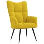 Sillón relajante con taburete de terciopelo amarillo mostaza en Sillones | Comprar online en Foru.es