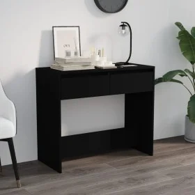 Mesa consola de madera contrachapada negro 89x41x76,5 cm de vidaXL, Mesas auxiliares - Ref: Foro24-809567, Precio: 59,92 €, D...