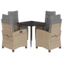Set comedor de jardín 5 pzas con cojines ratán sintético beige de , Conjuntos de jardín - Ref: Foro24-3212824, Precio: 599,76...