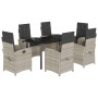 Set comedor jardín 7 pzas y cojines ratán sintético gris claro de , Conjuntos de jardín - Ref: Foro24-3212858, Precio: 845,98...