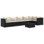 Set de muebles de jardín y cojines 7 pzas ratán sintético negro de , Conjuntos de jardín - Ref: Foro24-3308112, Precio: 571,1...