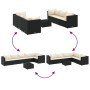 Set de muebles de jardín y cojines 7 pzas ratán sintético negro de , Conjuntos de jardín - Ref: Foro24-3308112, Precio: 571,1...
