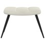 Sillón de relax con taburete terciopelo blanco crema en Sillones | Comprar online en Foru.es