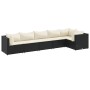Set muebles de jardín 6 piezas y cojines ratán sintético negro de , Conjuntos de jardín - Ref: Foro24-3308104, Precio: 507,60...