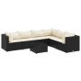 Set de muebles de jardín y cojines 7 pzas ratán sintético negro de , Conjuntos de jardín - Ref: Foro24-3308144, Precio: 571,1...