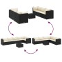 Set de muebles de jardín y cojines 7 pzas ratán sintético negro de , Conjuntos de jardín - Ref: Foro24-3308144, Precio: 571,1...