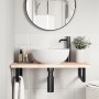 Estante de lavabo de pared de acero y madera maciza de haya de , Tocadores de baño - Ref: Foro24-3302353, Precio: 81,86 €, De...