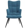Sillón de relax con taburete terciopelo azul en Sillones | Comprar online en Foru.es