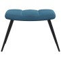 Sillón de relax con taburete terciopelo azul en Sillones | Comprar online en Foru.es