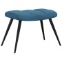Sillón de relax con taburete terciopelo azul en Sillones | Comprar online en Foru.es