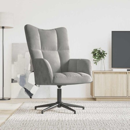 Sillón de relax de terciopelo gris claro en Sillones | Comprar online en Foru.es