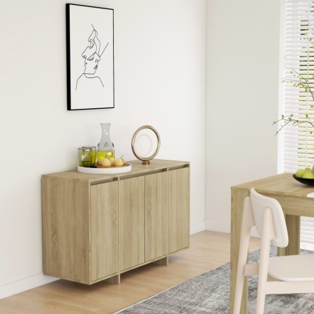 Aparador de madera contrachapada roble Sonoma 120x41x75 cm de vidaXL, Aparadores - Ref: Foro24-809605, Precio: 141,52 €, Desc...