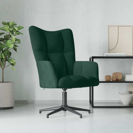 Sillón de relax de terciopelo verde oscuro en Sillones | Comprar online en Foru.es