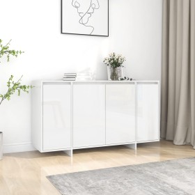 Aparador de madera contrachapada blanco brillante 135x41x75 cm de vidaXL, Aparadores - Ref: Foro24-809599, Precio: 180,06 €, ...