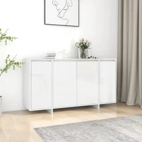 Aparador de madera contrachapada blanco brillante 135x41x75 cm de vidaXL, Aparadores - Ref: Foro24-809599, Precio: 177,20 €, ...
