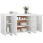 Aparador de madera contrachapada blanco brillante 135x41x75 cm de vidaXL, Aparadores - Ref: Foro24-809599, Precio: 180,06 €, ...