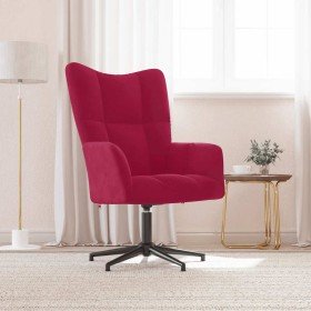 Sillón de relax de terciopelo rojo vino tinto en Sillones | Comprar online en Foru.es