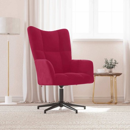 Sillón de relax de terciopelo rojo vino tinto en Sillones | Comprar online en Foru.es