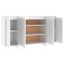 Aparador de madera contrachapada blanco brillante 135x41x75 cm de vidaXL, Aparadores - Ref: Foro24-809599, Precio: 180,06 €, ...
