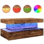 Mesa de centro con luces LED madera envejecida 90x50x40 cm de , Mesas de centro - Ref: Foro24-857714, Precio: 109,00 €, Descu...