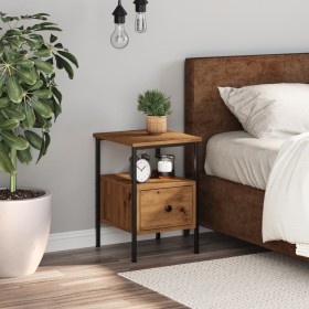 Mesita de noche madera de ingeniería roble artisan 34x36x50 cm de , Mesitas de noche - Ref: Foro24-857264, Precio: 46,92 €, D...