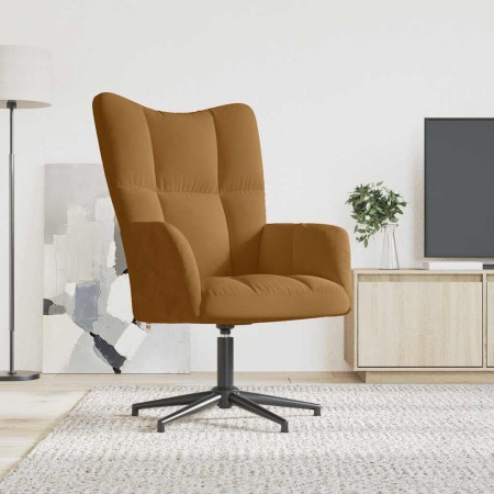 Sillón de relax de terciopelo marrón en Sillones | Comprar online en Foru.es