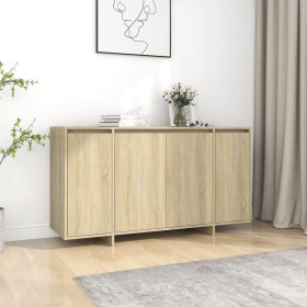 Aparador de madera contrachapada roble Sonoma 135x41x75 cm de vidaXL, Aparadores - Ref: Foro24-809596, Precio: 162,73 €, Desc...