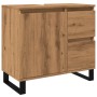 Mueble de lavabo madera de ingeniería roble artisan 65x33x60 cm de , Muebles de baño - Ref: Foro24-857230, Precio: 98,48 €, D...