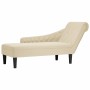 Tumbona con almohada y reposabrazo derecho tela crema de , Divanes - Ref: Foro24-4009769, Precio: 149,44 €, Descuento: %