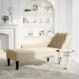 Tumbona con almohada y reposabrazo derecho tela crema de , Divanes - Ref: Foro24-4009769, Precio: 149,44 €, Descuento: %